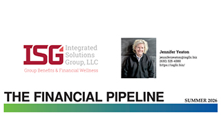 The Financial Pipeline Summer 2026 newsletter published by A screenshot from a Social Security Zoom seminar hosted by Jennifer Yeaton, owner of Integrate Solutions Group, LLC (ISG LLC)