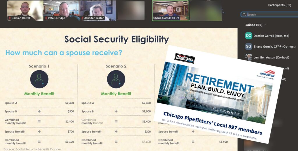 march-25-social-security A screenshot from a Social Security Zoom seminar hosted by Jennifer Yeaton, owner of Integrate Solutions Group, LLC (ISG LLC)